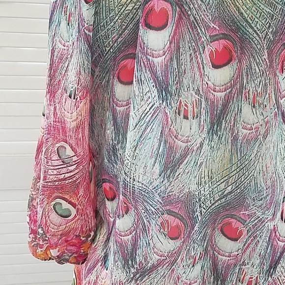 FIG AND FLOWER ANTHROPOLOGIE SILKY BLOUSE SZ SMALL - Picture 5 of 8